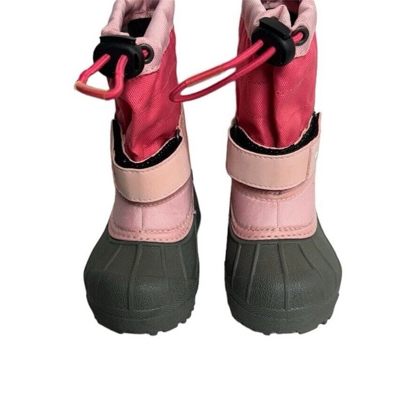 Columbia Baby Girls Size 5 Powderbug Pink/Black Waterproof Snow Boots NWOB - Picture 2 of 6
